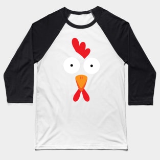 Chicken Face Halloween Costume Baseball T-Shirt